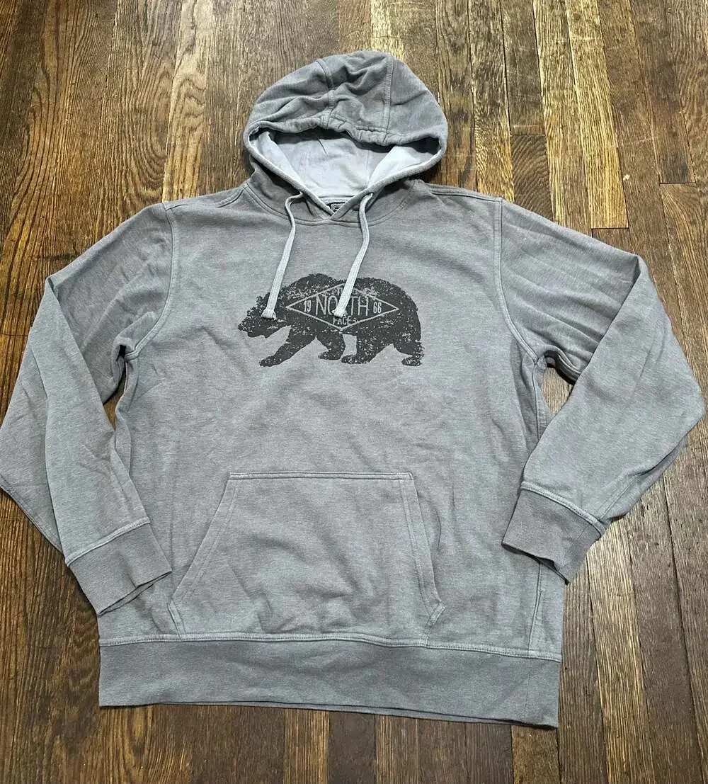 The North Face Bear On The Move Pullover Hoodie Gray Men's Size Large